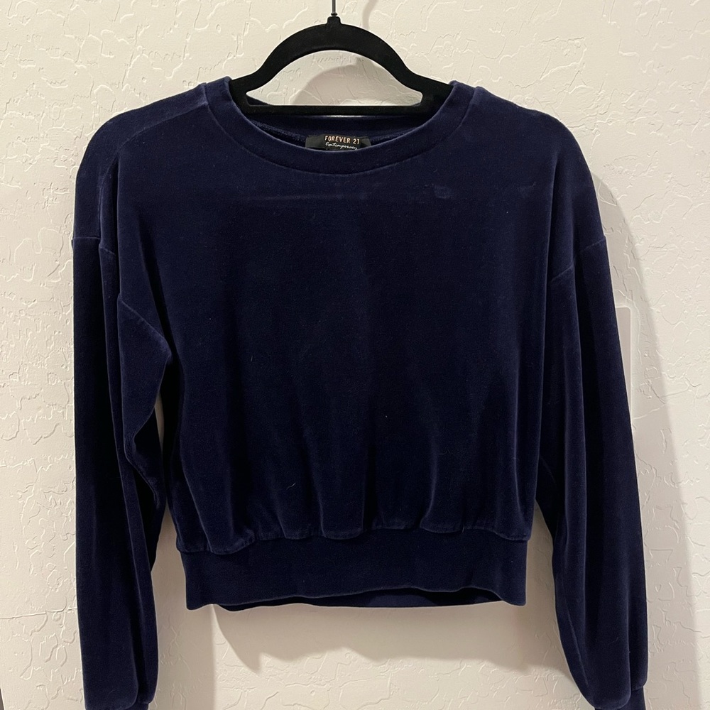 Forever 21 Navy Blue Crew Neck Sweater